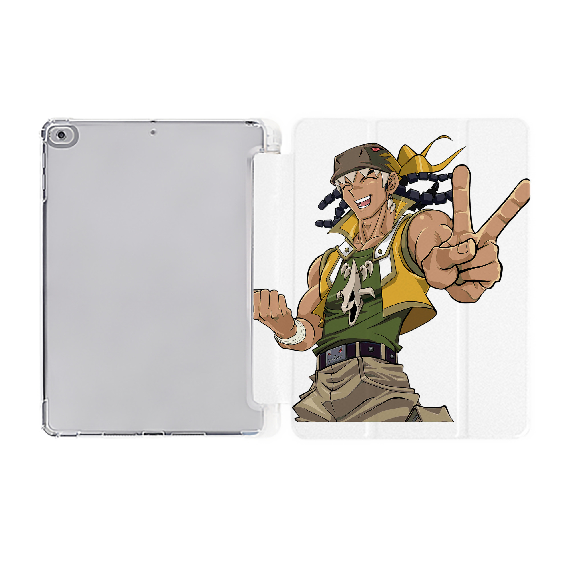 （画像用） 遊☆戯☆王 Yu-Gi-Oh! IPad ケース ペン収納付き 三つ折りスタンド PUレザー×シリコン 対応機種9.5/10.5/10.9インチ